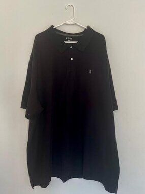 IZOD Black Polo Shirt Men’s 5XLT Gray Logo Big & Tall